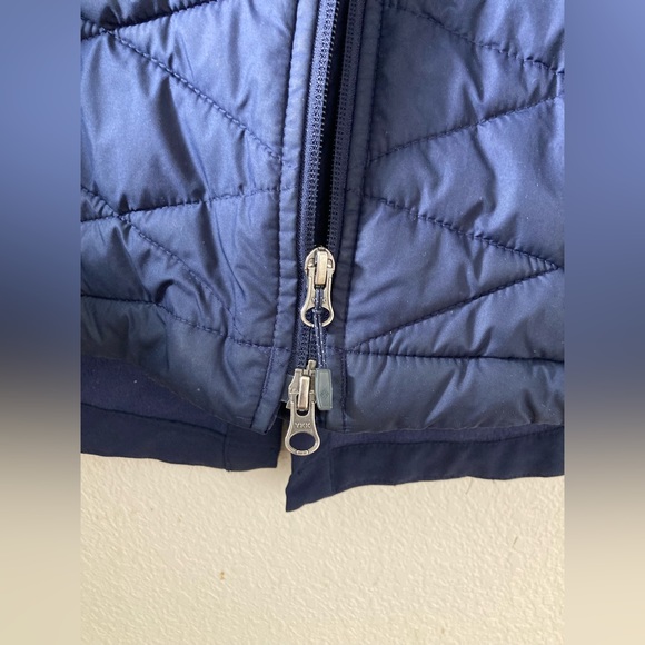 Columbia Navy Blue Mid thigh length Puffer Jacket lightweight contoured fit XS - Picture 10 of 14
